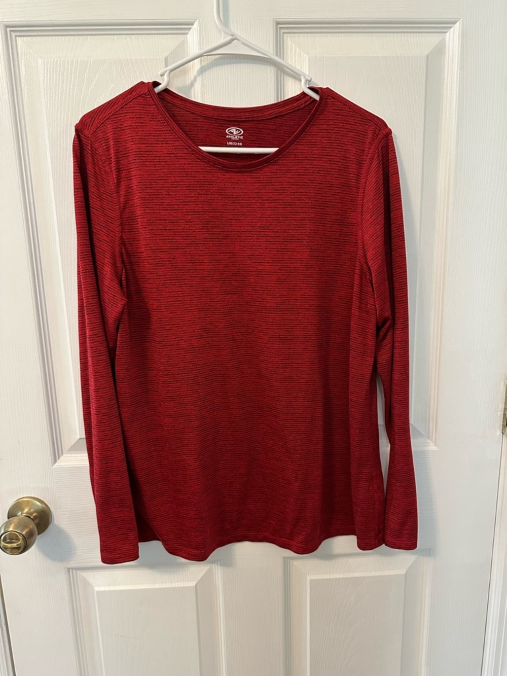 Athletic Works Red Heather Crew Neck Top